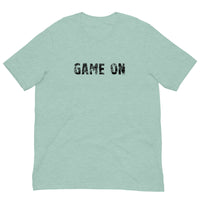 Unisex t-shirt feels soft and lightweight, with the right amount of stretch "GAME ON"