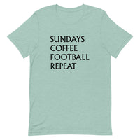 Soft and lightweight t-shirt  "SUNDAYS, COFFEE, FOOTBALL, REPEAT"