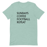 Soft and lightweight t-shirt  "SUNDAYS, COFFEE, FOOTBALL, REPEAT"