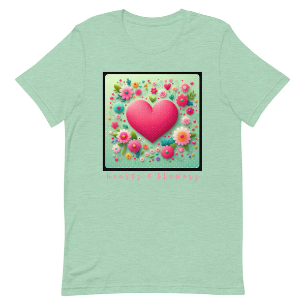 Unisex t-shirt feels soft and lightweight "HEARTS & FLOWERS"