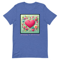 Unisex t-shirt feels soft and lightweight "HEARTS & FLOWERS"