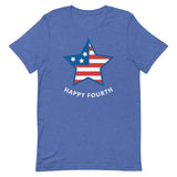 Unisex t-shirt feels soft and lightweight "HAPPY FOURTH"