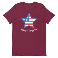 Unisex t-shirt feels soft and lightweight "HAPPY FOURTH"