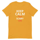 Soft and lightweight t-shirt  "STAY CALM AND SCARY ON"