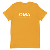 Unisex t-shirt feels soft and lightweight, "OMA IS HERE TO SPOIL YOU"