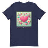 Unisex t-shirt feels soft and lightweight "HEARTS & FLOWERS"