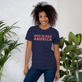 Unisex t-shirt feels soft and lightweight "GOD BLESS AMERICA"