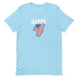 Unisex t-shirt feels soft and lightweight "HAPPY 4th"