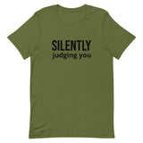 Soft and comfy short-sleeve 100% ring-spun cotton T-Shirt  "SILENTLY JUDGING YOU"