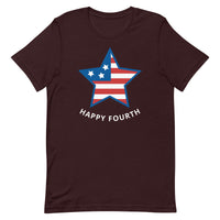 Unisex t-shirt feels soft and lightweight "HAPPY FOURTH"