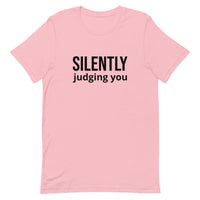 Soft and comfy short-sleeve 100% ring-spun cotton T-Shirt  "SILENTLY JUDGING YOU"