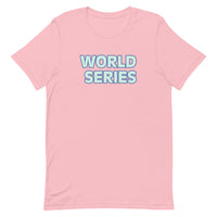 Soft and lightweight t-shirt  "WORLD SERIES" (baseball on back collar)