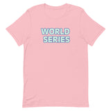 Soft and lightweight t-shirt  "WORLD SERIES" (baseball on back collar)