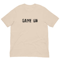 Unisex t-shirt feels soft and lightweight, with the right amount of stretch "GAME ON"