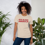 Unisex t-shirt feels soft and lightweight "GOD BLESS AMERICA"