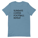 Soft and lightweight t-shirt  "SUNDAYS, COFFEE, FOOTBALL, REPEAT"