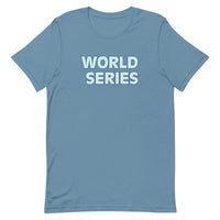 Soft and lightweight t-shirt  "WORLD SERIES" (baseball on back collar)