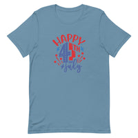 Unisex t-shirt feels soft and lightweight "HAPPY 4TH OF JULY"