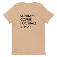 Soft and lightweight t-shirt  "SUNDAYS, COFFEE, FOOTBALL, REPEAT"