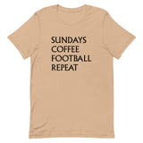 Soft and lightweight t-shirt  "SUNDAYS, COFFEE, FOOTBALL, REPEAT"