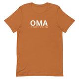 Unisex t-shirt feels soft and lightweight, "OMA IS HERE TO SPOIL YOU"