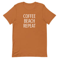 Unisex t-shirt feels soft and lightweight "COFFEE BEACH REPEAT"