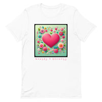 Unisex t-shirt feels soft and lightweight "HEARTS & FLOWERS"