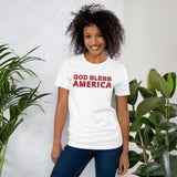 Unisex t-shirt feels soft and lightweight "GOD BLESS AMERICA"