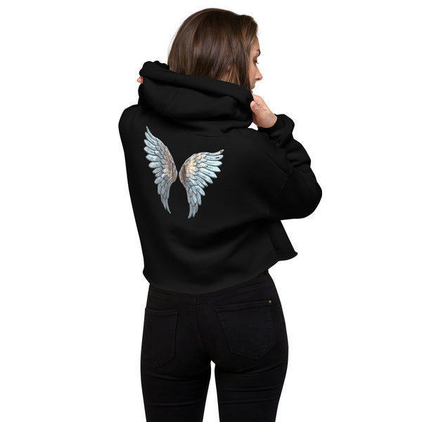 Soft Crop Hoodie with ANGEL WINGS