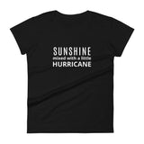 Women's cotton t-shirt "SUNSHINE WITH A LITTLE HURRICANE"