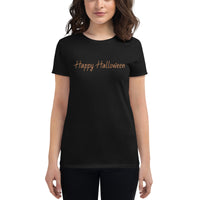 Women's short sleeve t-shirt "Happy Halloween"