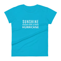 Women's cotton t-shirt "SUNSHINE WITH A LITTLE HURRICANE"