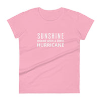 Women's cotton t-shirt "SUNSHINE WITH A LITTLE HURRICANE"