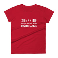 Women's cotton t-shirt "SUNSHINE WITH A LITTLE HURRICANE"