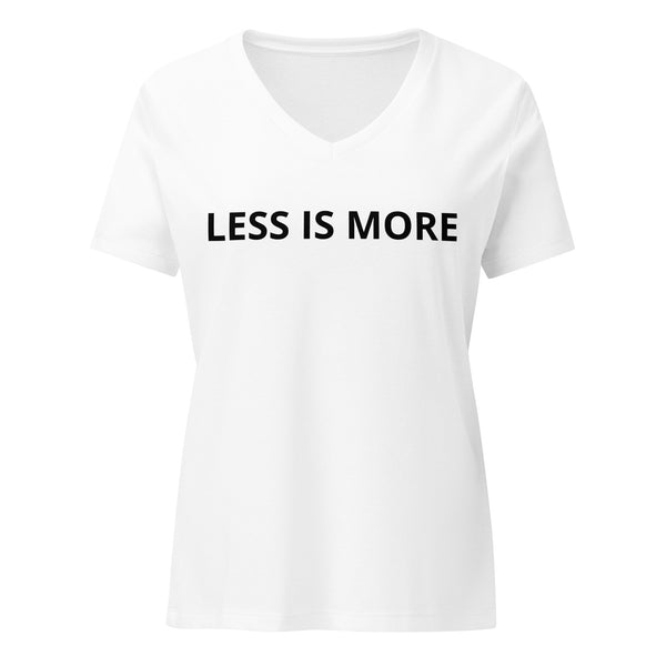 Women’s relaxed v-neck t-shirt. "LESS IS MORE"