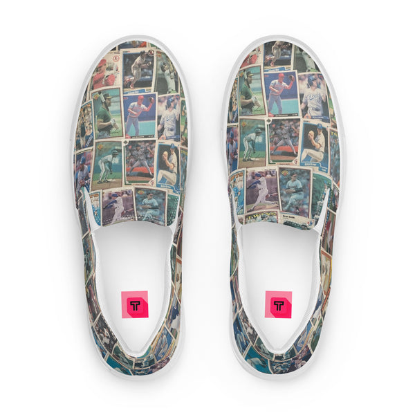 Women’s slip-on canvas shoes BASEBALL CARDS