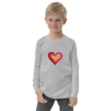 Youth long sleeve tee with heart