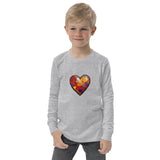 Youth long sleeve tee with heart