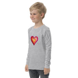 Youth long sleeve tee with heart