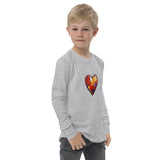 Youth long sleeve tee with heart