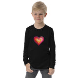 Youth long sleeve tee with heart