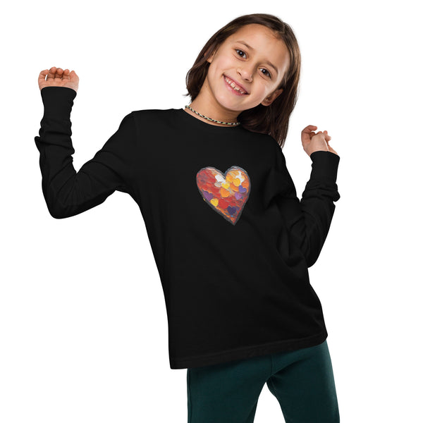 Youth long sleeve tee with heart