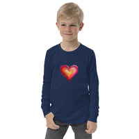 Youth long sleeve tee with heart