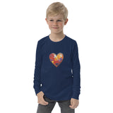 Youth long sleeve tee with heart