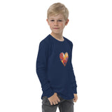 Youth long sleeve tee with heart