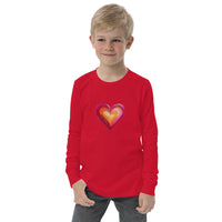 Youth long sleeve tee with heart