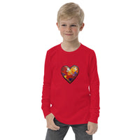 Youth long sleeve tee with heart