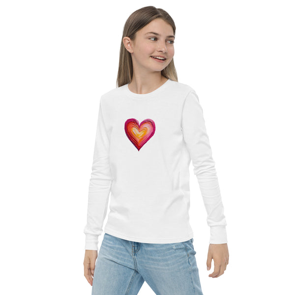 Youth long sleeve tee with heart