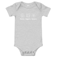 Baby short sleeve one piece (onesie) "lions tigers bears"