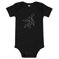 Baby short sleeve one piece - Olive branch